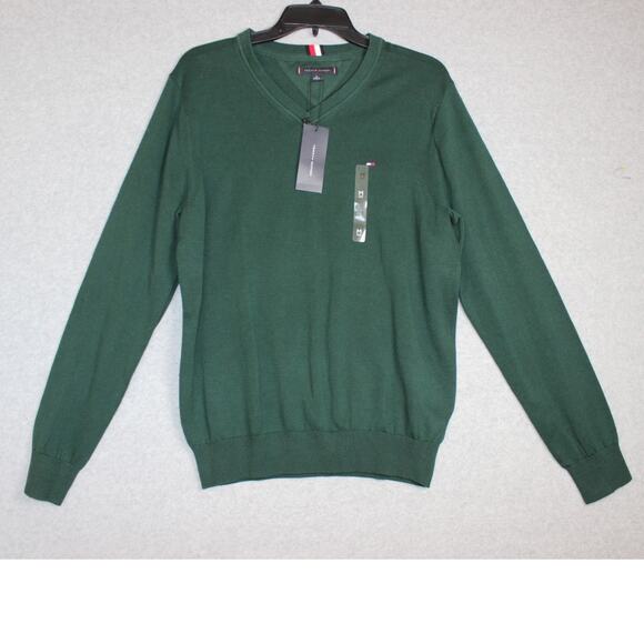 Tommy Hilfiger NWT Green V‎ Neck Sweater Size Medium Mens - Picture 1 of 6